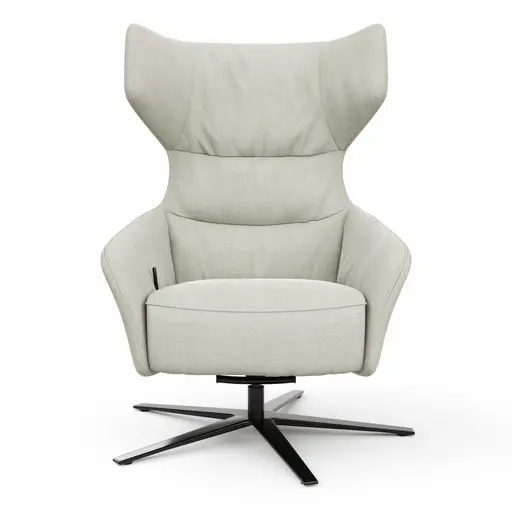 Drehsessel Houston Relax - Größe M, inkl. Relaxfunktion + Gasdruckfeder, Stoff, Natur