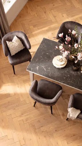 Armlehnstuhl Fargo - Stoff, Dunkelgrau