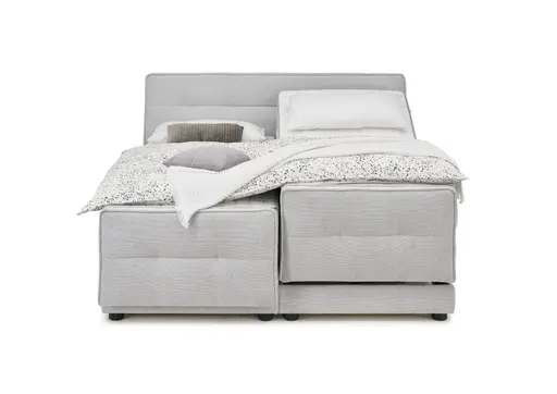 Boxspringbett- Liegefläche ca. 180x200 cm, Stoff, Hellgrau