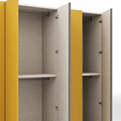 Drehtürenschrank Loretto - B ca. 280 cm, Lack matt, Safrangelb