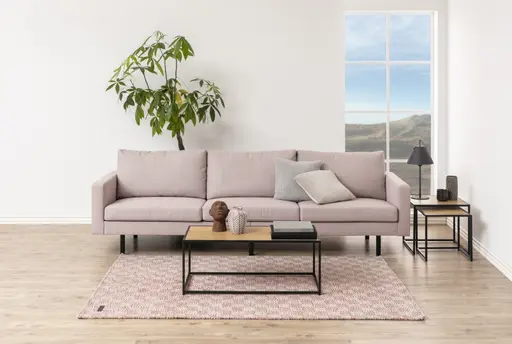 Couchtisch - LB ca. 100x50 cm, Wildeiche Nachbildung, Schwarz