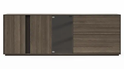 Sideboard Saratoga - Buche massiv, silbergrau geölt