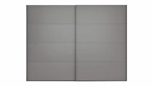 Schwebetürenschrank Viana - B ca. 301 cm, Lack, Steingrau