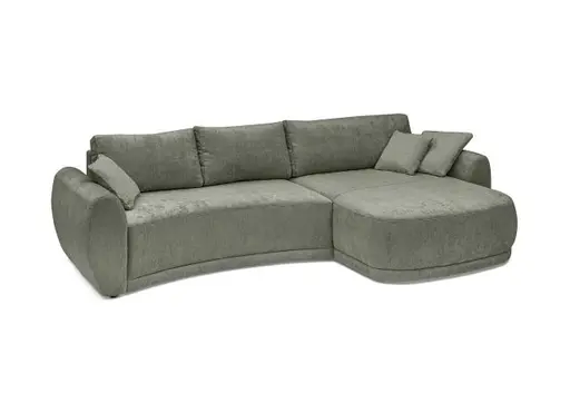 Ecksofa JOSUA - 3-Sitzer, Ecke rechts, Stoff, Olive