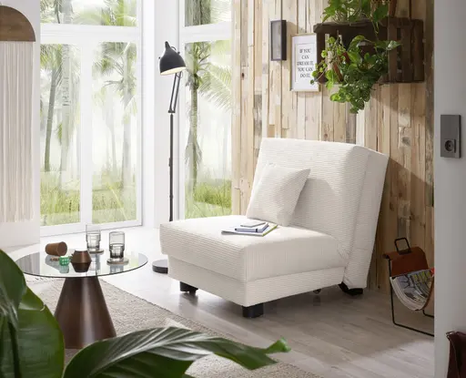 Faltsessel Easy Optik A - ohne Armlehnen inkl. Schlaffunktion, Cord, Beige