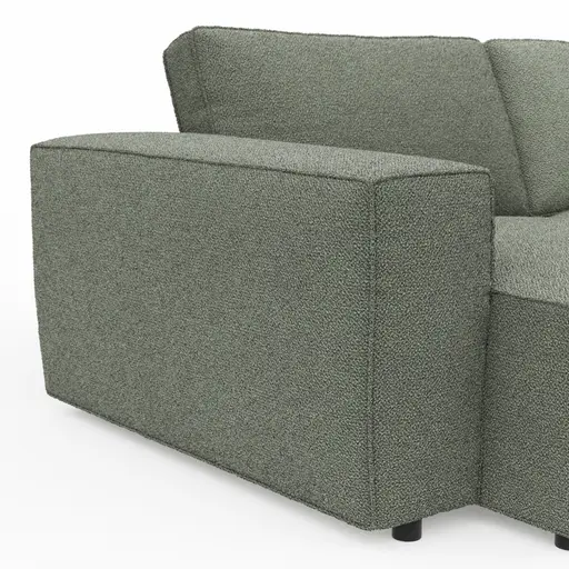 Bigsofa Lilaia - 3-Sitzer Tief, Stoff, Olivgrün