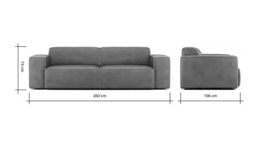 Sofa Elementos - 3 Sitzer, Stoff, Olive