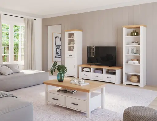 Regal - B ca. 68 cm, Weiß, Oak Colori