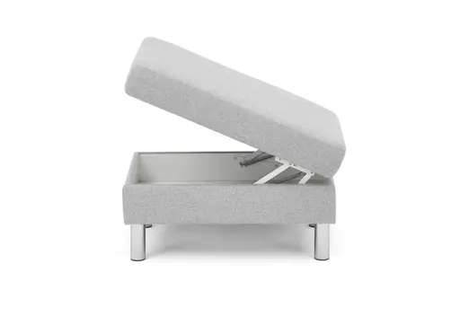 Hocker COOL - BL. ca. 70x70, mit Stauraum, Stoff, Hellgrau