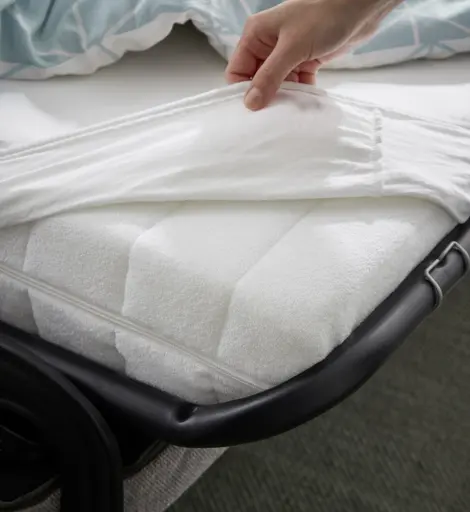 Schlafsofa Melida - 2-Sitzer mit Longchair rechts inkl. Schlaffunktion mit Bettkasten, Stoff, Hellgrau