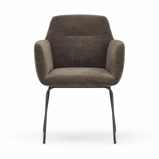 Armlehnstuhl Nashville - Stoff, Dunkelbraun