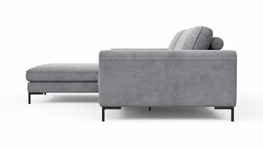 Ecksofa Solano - Longchair Links mit 1,75-Sitzer, Stoff, Grau