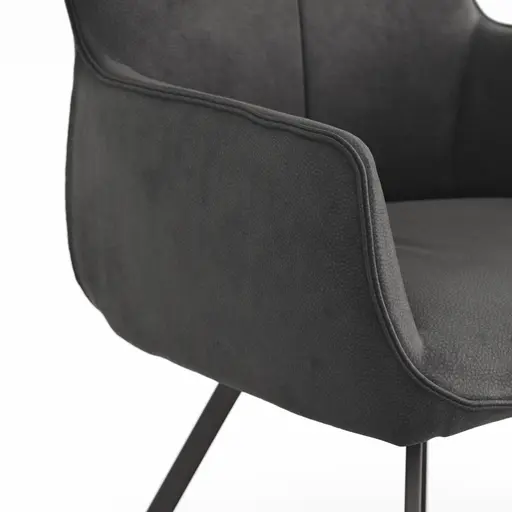 Armlehnstuhl Calyra - Stoff, Anthrazit