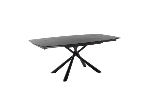 Esstisch - ausziehbar, LB ca. 130x100 cm, Keramik, Anthrazit