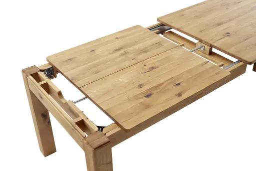 Esstisch - ausziehbar, LB ca. 180 (260) x90 cm, Balkeneiche massiv