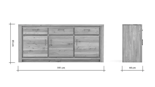 Sideboard Farmingdale - Eiche massiv, natur geölt