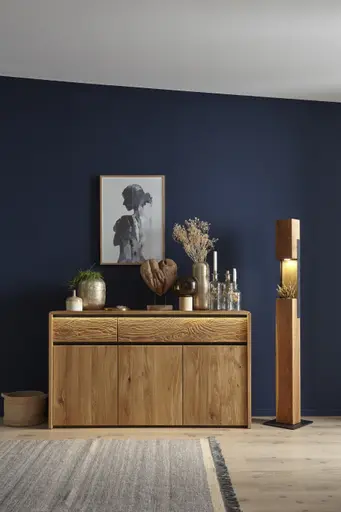 Kommode Ottawa - inkl. Beleuchtung, Wildeiche natur, geölt