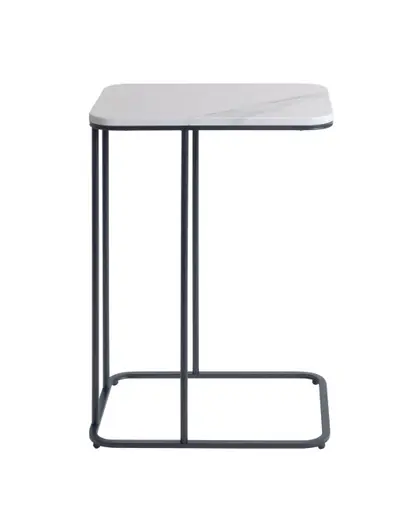 Beistelltisch - LB ca. 45x30 cm, Marmoroptik, Anthrazit