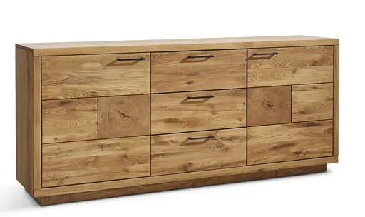 Sideboard Hartford - Eiche massiv, mit Hirnholzapplikation