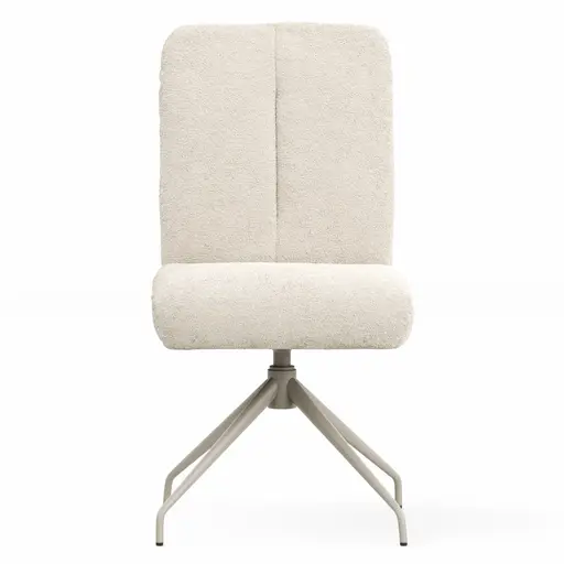 Stuhl Evania - Dreh und Relax-Funktion, hoher Rücken, Stoff, Creme