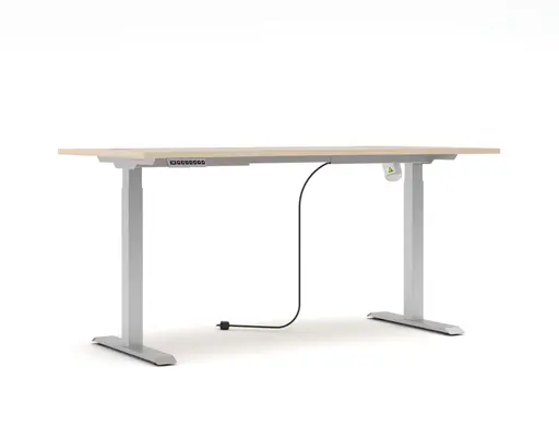 Schreibtisch - höhenverstellbar, LB ca. 160x77 cm, Riva Eiche Nachbildung, Silberfarben