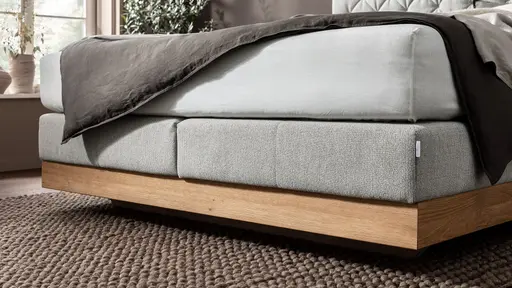 Boxspringbett Alpin Luxe - Liegefläche ca. 180x200 cm, Stoff, Graubeige