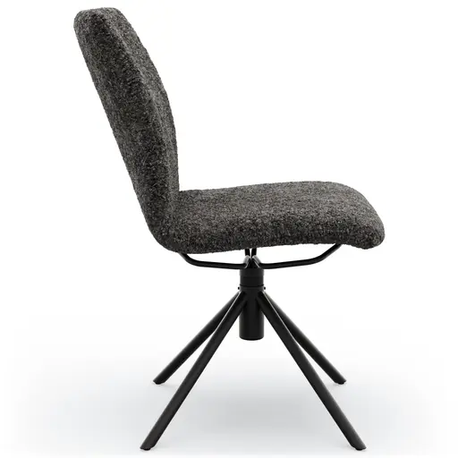 Stuhl Sedana - drehbar, Stoff, Dunkelgrau