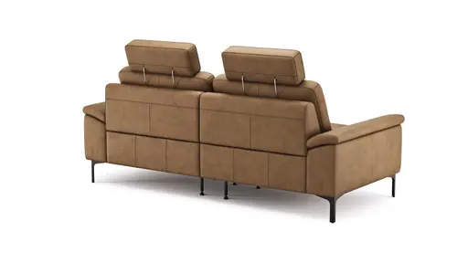  Sofa Anna - 3-Sitzer inkl. Relaxfunktion (motorisch), Kopfstützen, Leder, Cognac