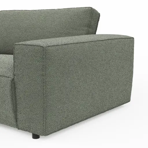 Ecksofa Lilaia - 1,5-Sitzer Tief, Ecke, 2-Sitzer rechts, Stoff, Olivgrün