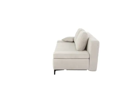 Sofa JEREMO - 2-Sitzer inkl. Schlaffunktion und Armlehnen verstellbar, Stoff, Beige