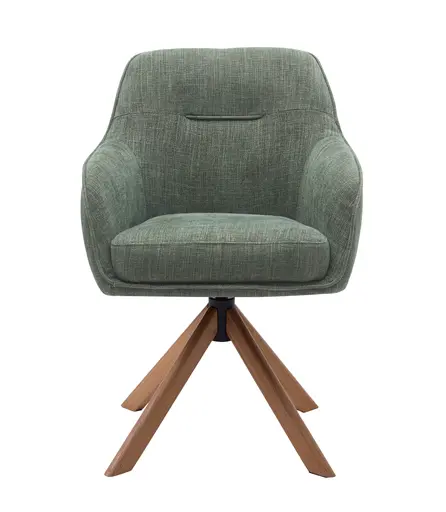 Armlehnstuhl - drehbar, Stoff, Waldgrün
