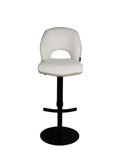 Barhocker MAILE - drehbar, höhenverstellbar, Stoff, Creme