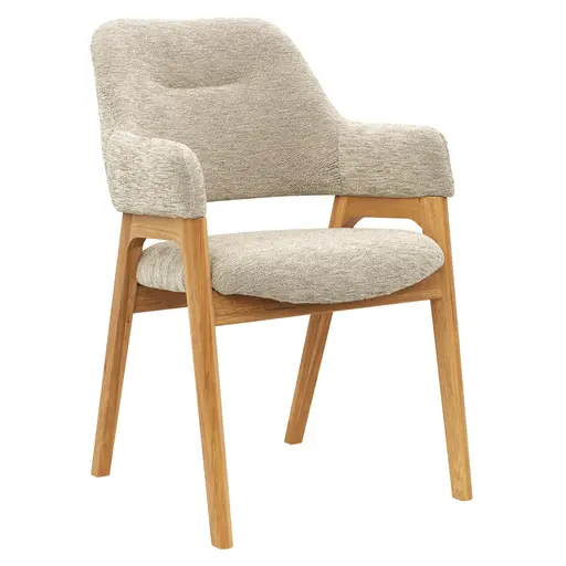 Armlehnstuhl Flore 1 - Stoff, Beige