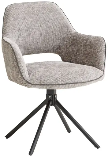 Armlehnstuhl - drehbar, Stoff, Silberfarben