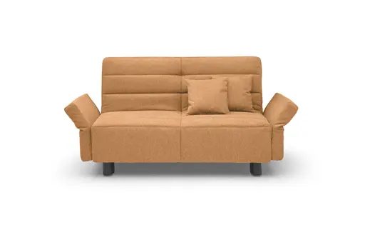 Funktionssofa EASY Optik D - 2-Sitzer, 140 cm inkl. Schlaffunktion, Stoff, Gelb