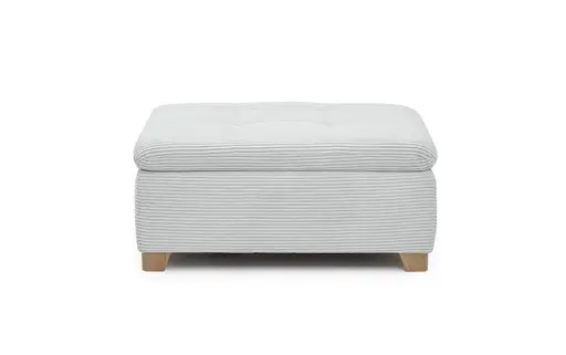 Hocker JAMILA - Stoff, Silberfarben