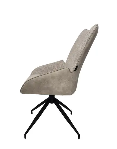 Stuhl MAUREEN - drehbar, Stoff, Creme