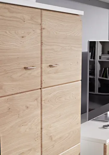 Wohnwand EM Multiplan - mit Beleuchtung, Wildeiche Dekor