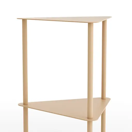 Beistelltisch Dagny - BHT ca. 40x55x40 cm, Dreieckig, Metall, Beige