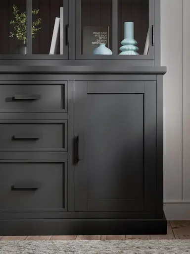 Buffetschrank Litchfield Metal - Graphit, Non-Antique / Metal, Black