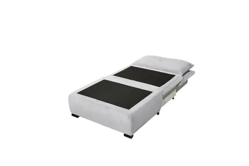 Schlafsofa - 1-Sitzer inkl. Schlaffunktion, Stoff, Hellgrau