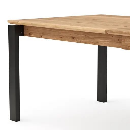Esstisch Farmingdale - ausziehbar, mit Alubeschlag, LB ca. 200x100 cm, Eiche massiv, natur geölt