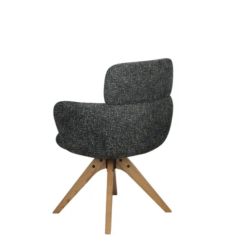 Armlehnstuhl MANJA - drehbar, Stoff, Graublau