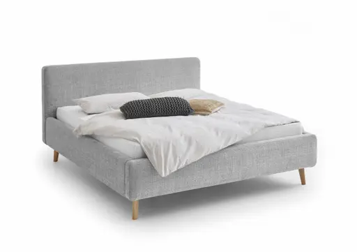 Polsterbett - Liegefläche ca. 180x200, Stoff, Grau