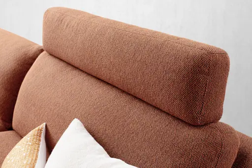 Ecksofa Enna - Longchair links mit 1,75-Sitzer, Stoff, Terracotta