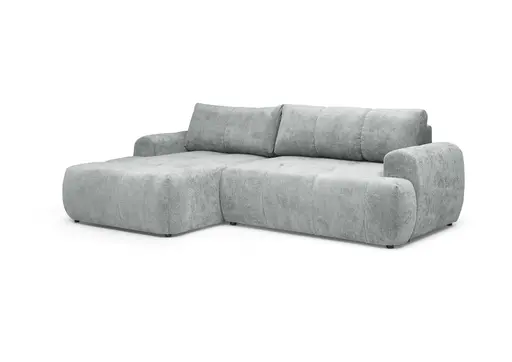 Ecksofa - Longchair links mit 2-Sitzer, Stoff, Aqua