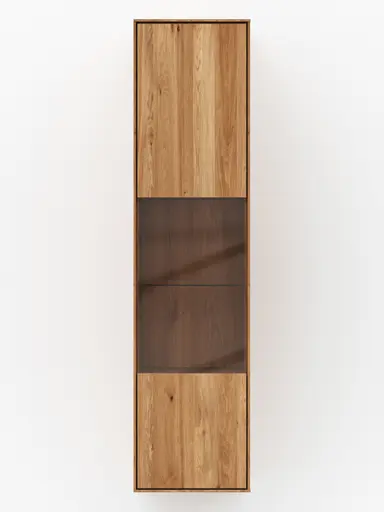 Hängevitrine Saratoga - Anschlag Rechts, Wildeiche massiv, natur geölt