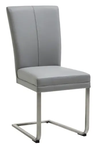 Schwingstuhl EM Zadar - Leder, Hellgrau