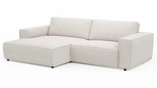 Ecksofa Lilaia - Chaise Longue XL mit 1,5-Sitzer XL rechts, Stoff, Kaschmir