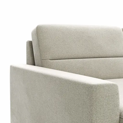 Wohnlandschaft Merlos H - Longchair links und 2,5-Sitzer mit Ecke rechts inkl. Relaxfunktion (motorisch), Stoff, Natur